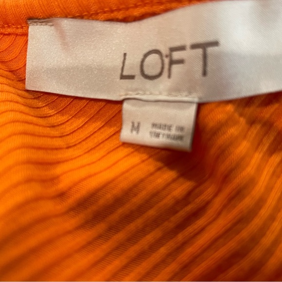 LOFT Bright Orange One-Shoulder Ruffle Blouse - Picture 5 of 6